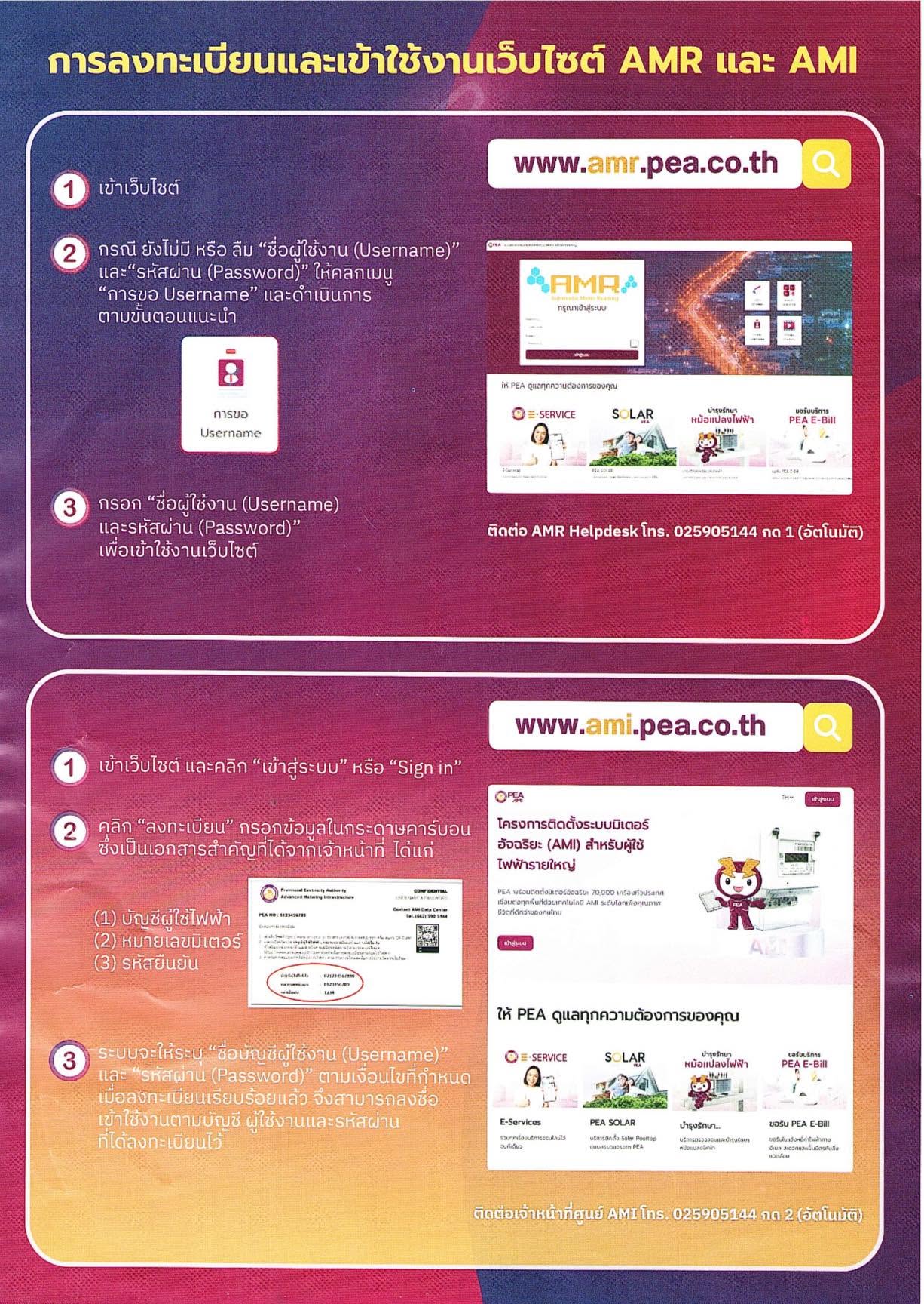 วิธีการขอ AMR หรือ  AMI  จากการไฟฟ้า