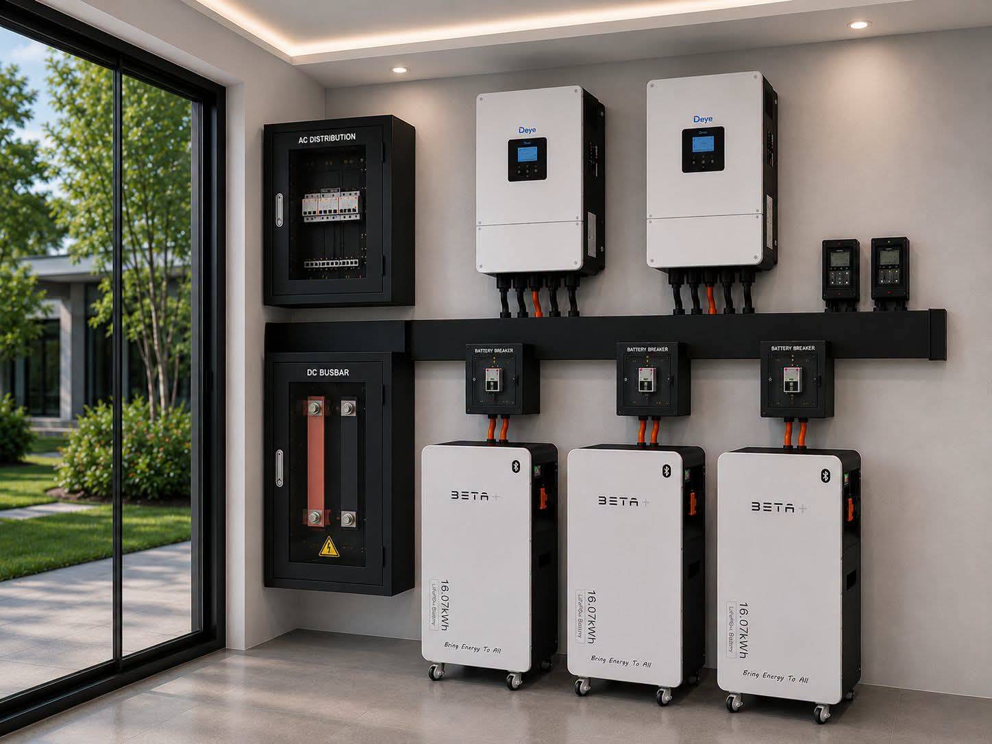 ติดตั้งระบบ Hybrid 10kW พร้อมแบตเตอรี่สำรองไฟ